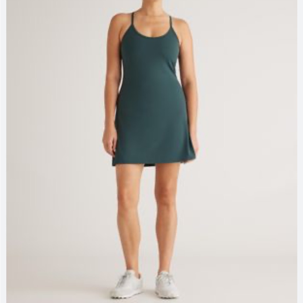 Quince Forest Green Mini Dress